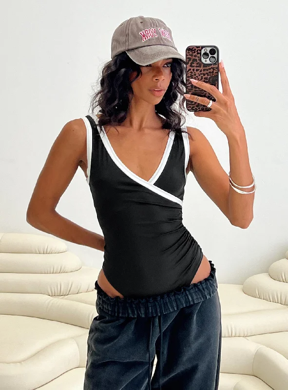 Fiorah Bodysuit Black / White