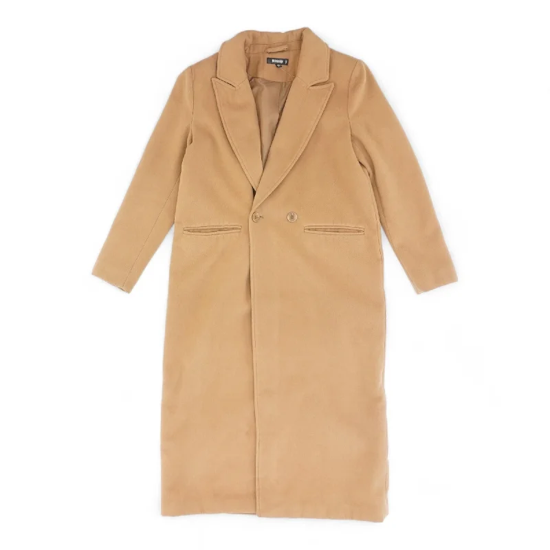 Brown Solid Topcoat Coat