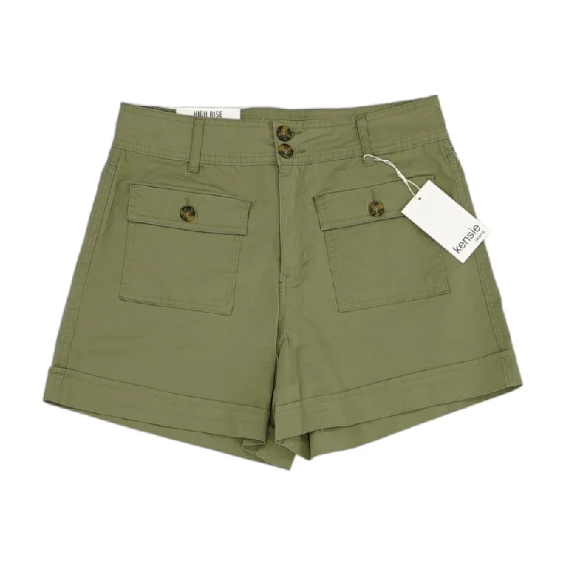 Green Solid Shorts