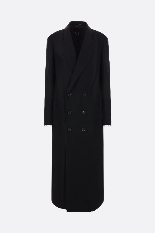 double-breasted lightweight wool coat